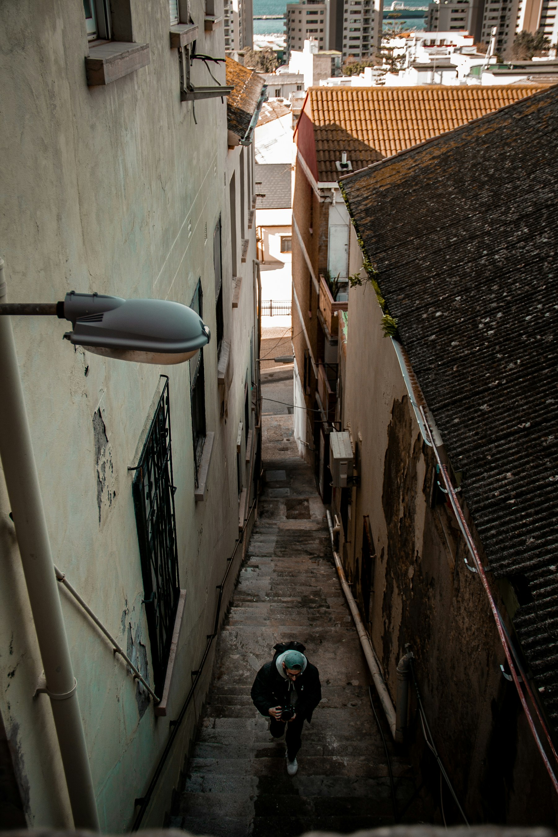 Gibraltar old town street with local shops and places to discover